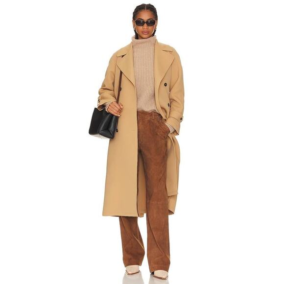 SPRWMN Straight Leg Suede Trousers in Dark Cognac S - Picture 1 of 4